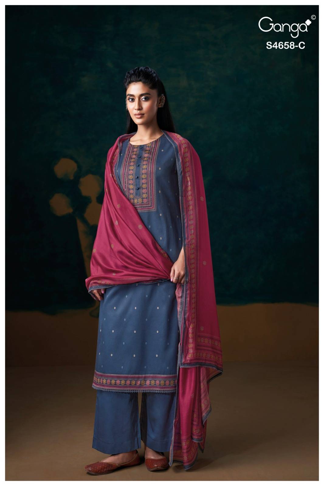 VENISHA 4658 SERIES BY GANGAFASHION Stylish Beautiful Colourful PURE COTTON SATIN Dresses At Wholesale Price